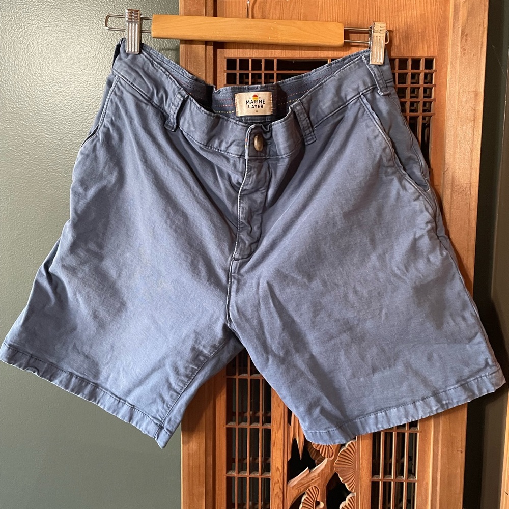 Marine Layer Blue Flat Front Shorts